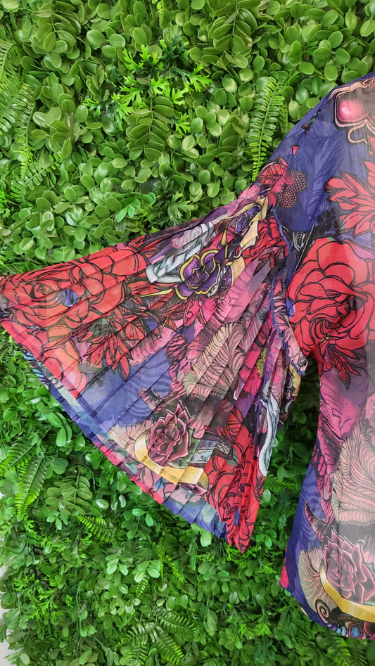 Annah Stretton Floral/Wing Pleat Sleeve Top (10)