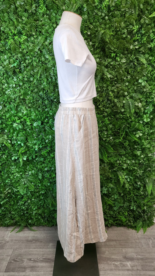 NZ Stitchbird Stripe Linen Skirt (14-16)