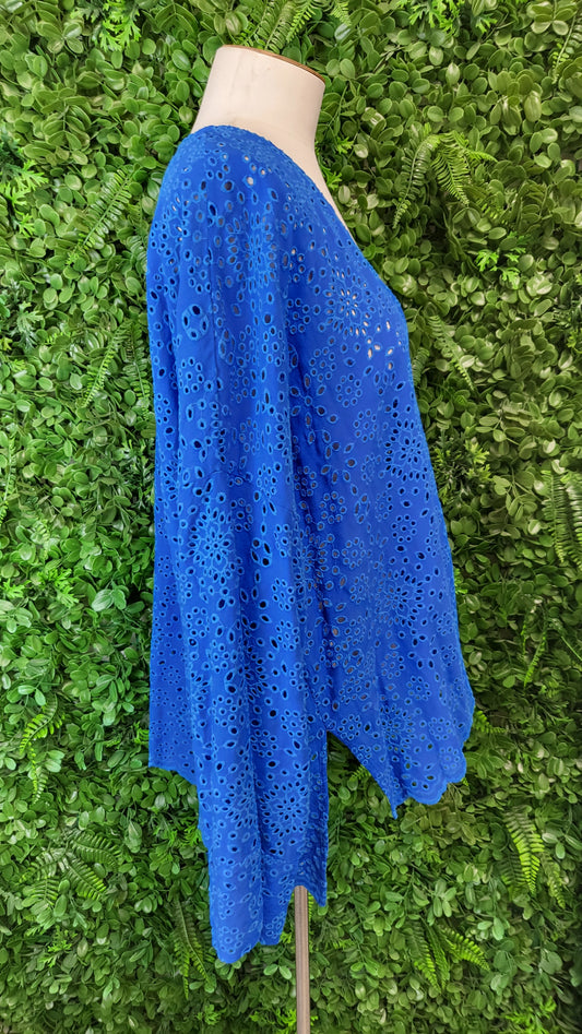 Zara Azure Blue Embroidery Top (16)