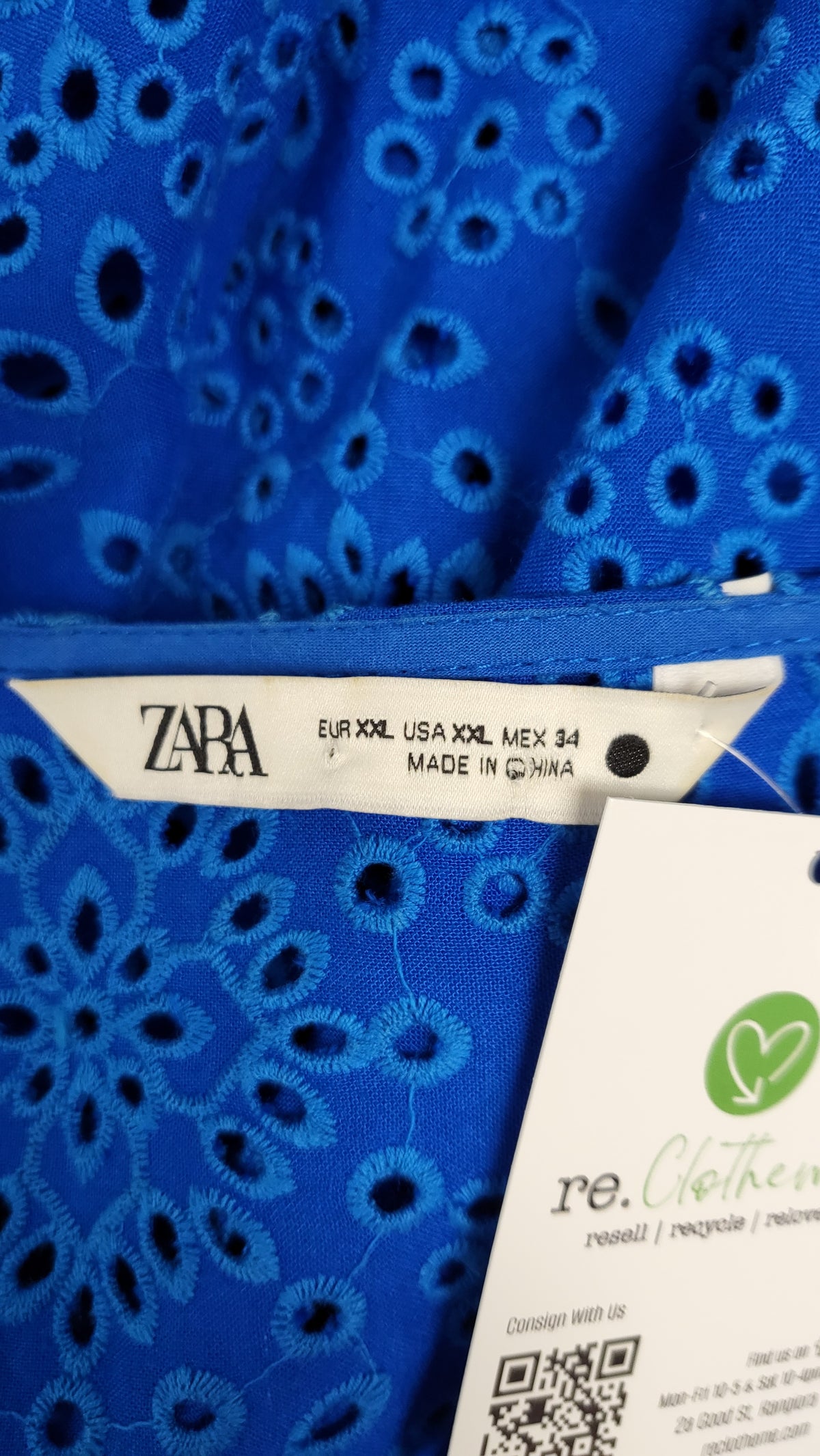 Zara Azure Blue Embroidery Top (16)