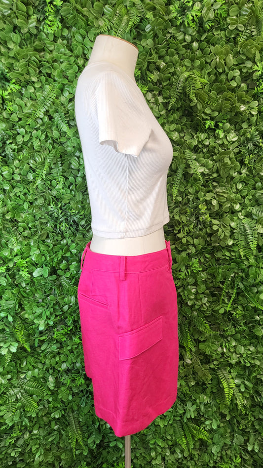 Witchery Fushia Pink Linen Blend Shorts (10)