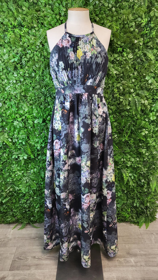 Unknown Floral Pleat Bodice Dress (10)
