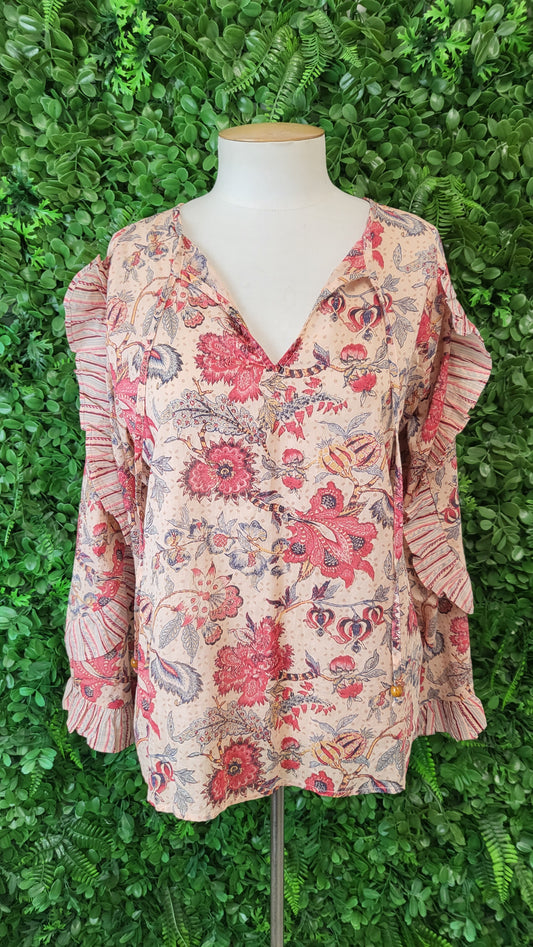 Joop & Gypsy Floral Frill Sleeve Top (12)