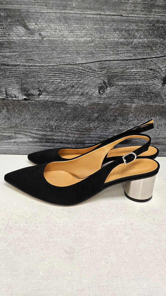 Moda di Fausto Black Suede Slingback (40)