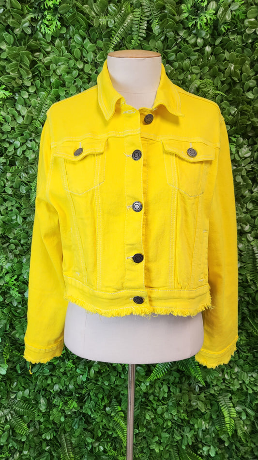 Proud Poppy Yellow Crop Denim Jacket (14)