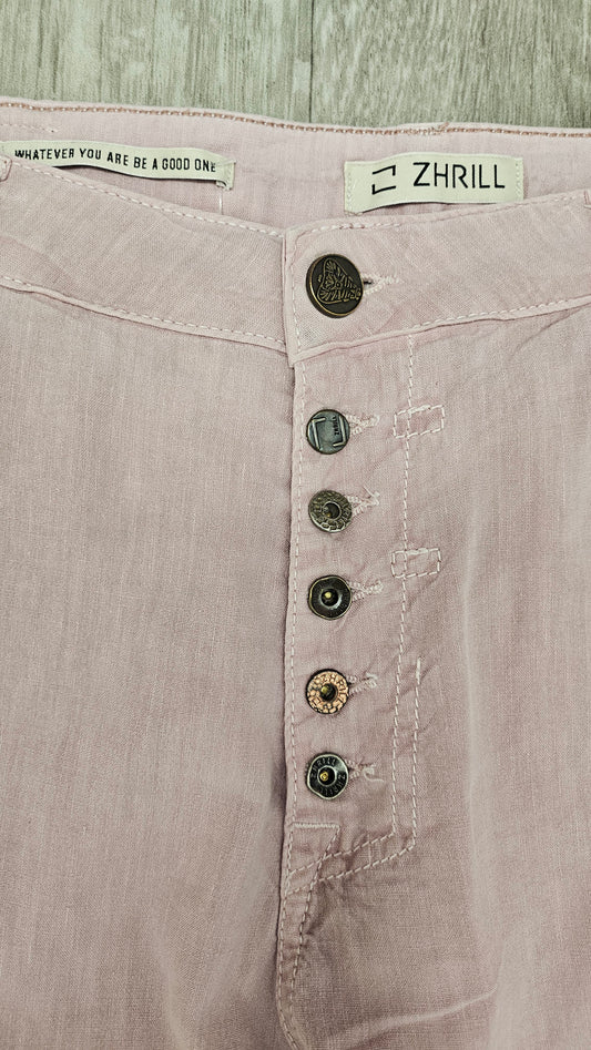 Zhrill Pink Linen Blend Pant (12)