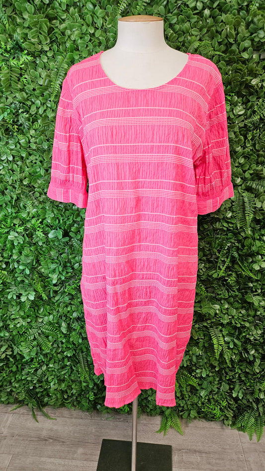 Oh3 Pink Textured Dress