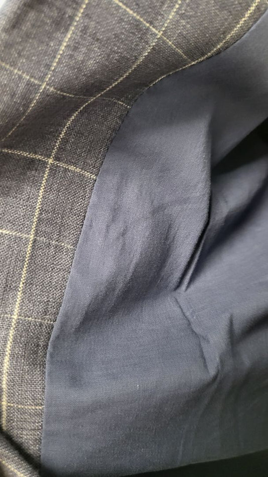 Foil Linen Blazer Blue Check