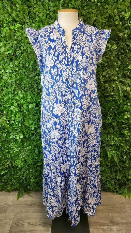 Sportscraft Blue Cotton Maxi Dress (16)