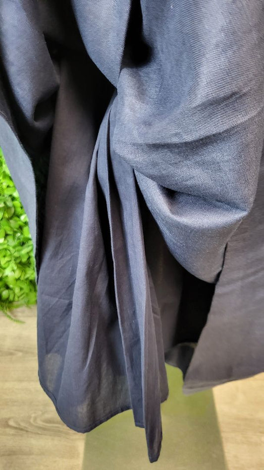 Pol Navy Linen Maxi Skirt (12)