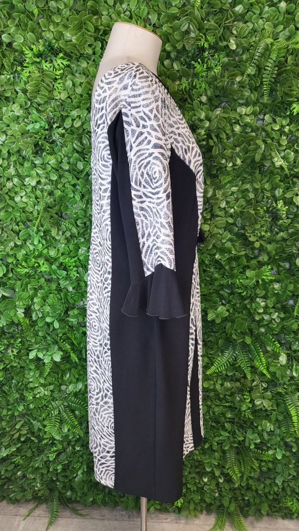 Joseph Ribkoff Black/White Pearl Insert Dress (14)