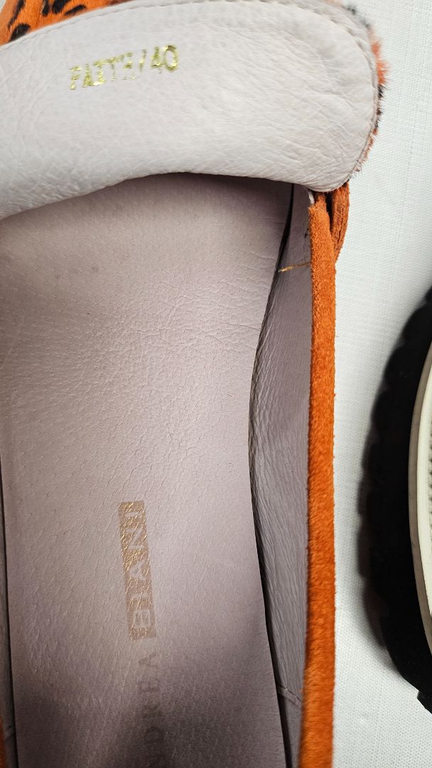 Andrea Biani Orange Animal Loafer (40)