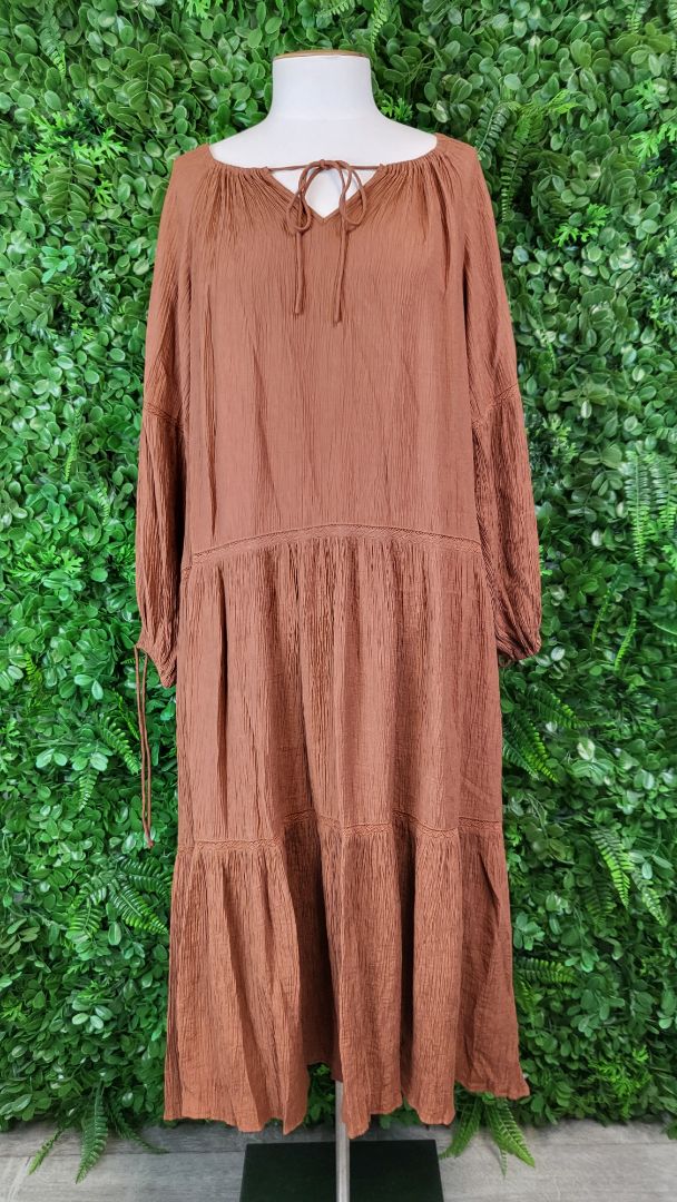 Esmaee Tan Crinkle Maxi Dress (10)