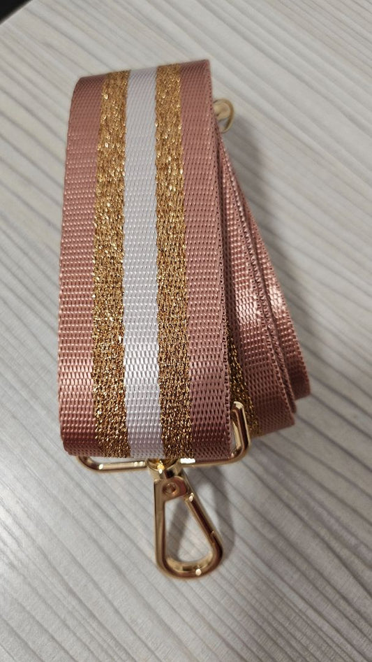 Unknown  Pink & Bronze Bag Strap