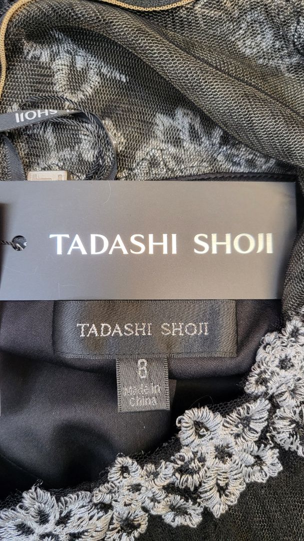Tadashi Shoji Black/White Lace Evening Gown BNWT (8)