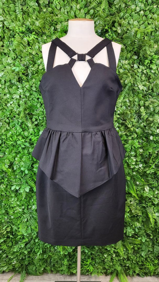 Oxford Black Strappy Dress BNWT (12-14)