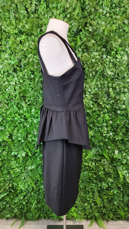 Oxford Black Strappy Dress BNWT (12-14)