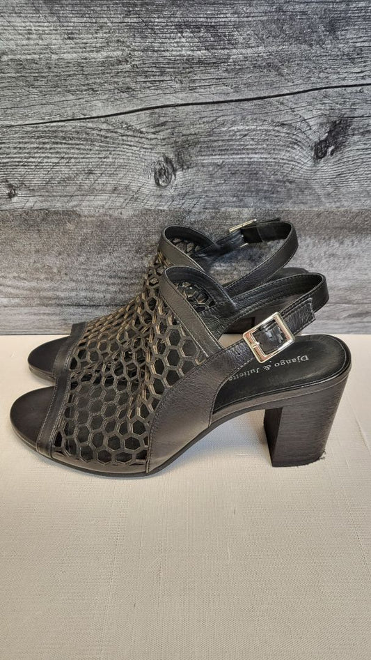 Django & Juliette Black Leather Lattice Heel (41)