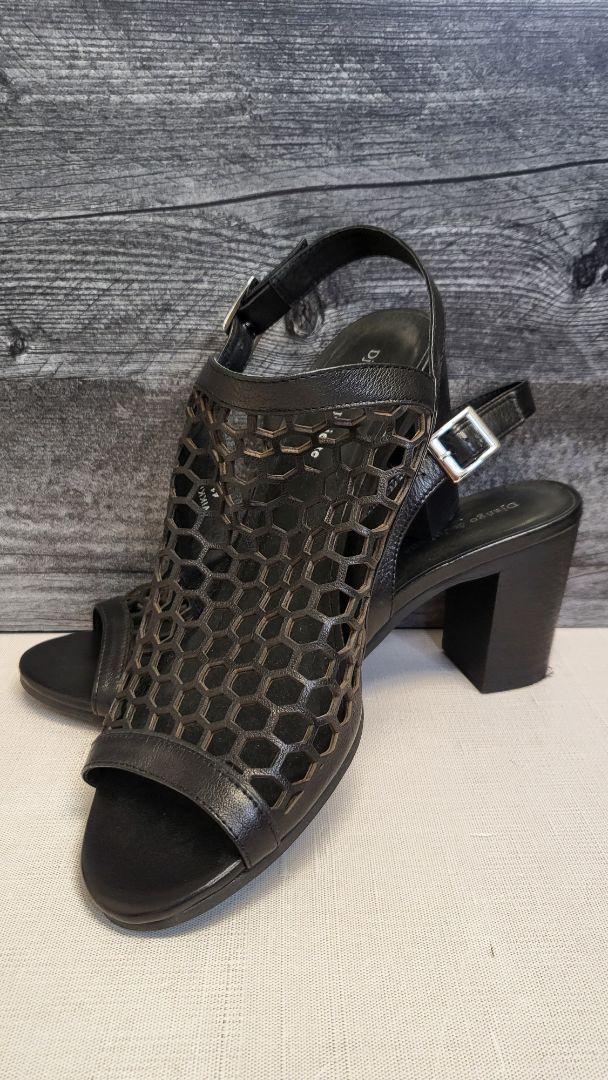 Django & Juliette Black Leather Lattice Heel (41)