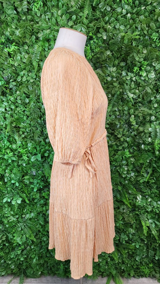Leila+ Luca Apricot Shirred Dress BNWT (8)