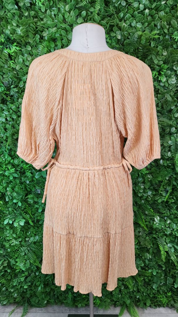 Leila+ Luca Apricot Shirred Dress BNWT (8)