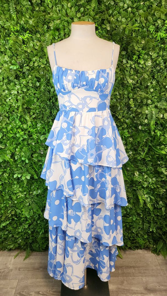 Angel Biba Blue Tiered Layered Dress BNWT (8)