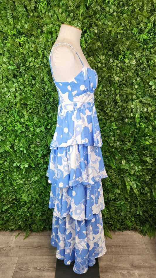 Angel Biba Blue Tiered Layered Dress BNWT (8)