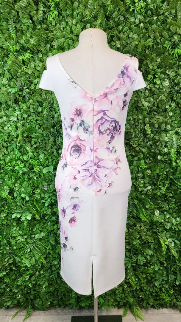 Together Print Cold Shoulder Dress (8)