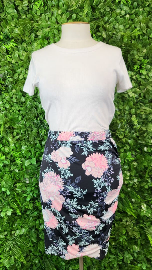 Charlo Floral Ruched Meow Skirt (8)