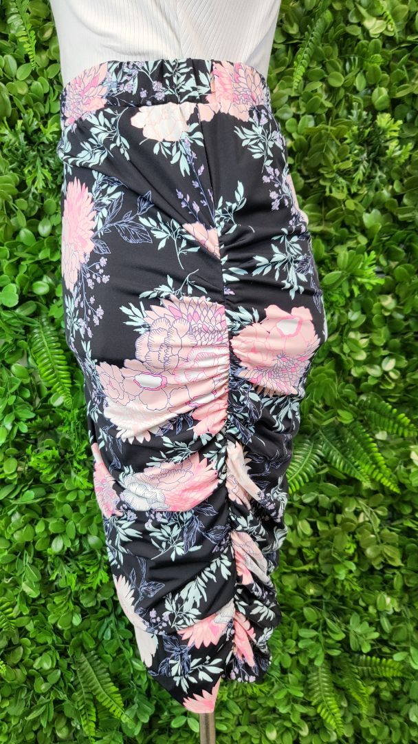 Charlo Floral Ruched Meow Skirt (8)