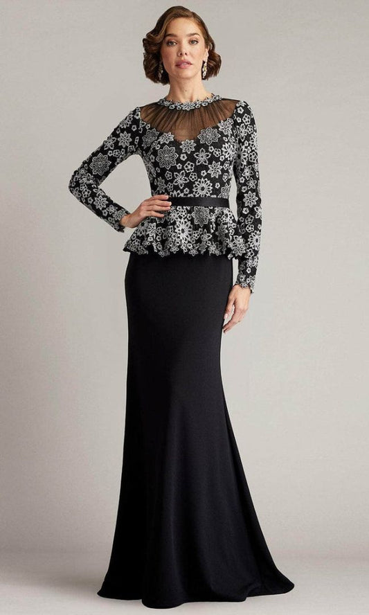 Tadashi Shoji Black/White Lace Evening Gown BNWT (8)