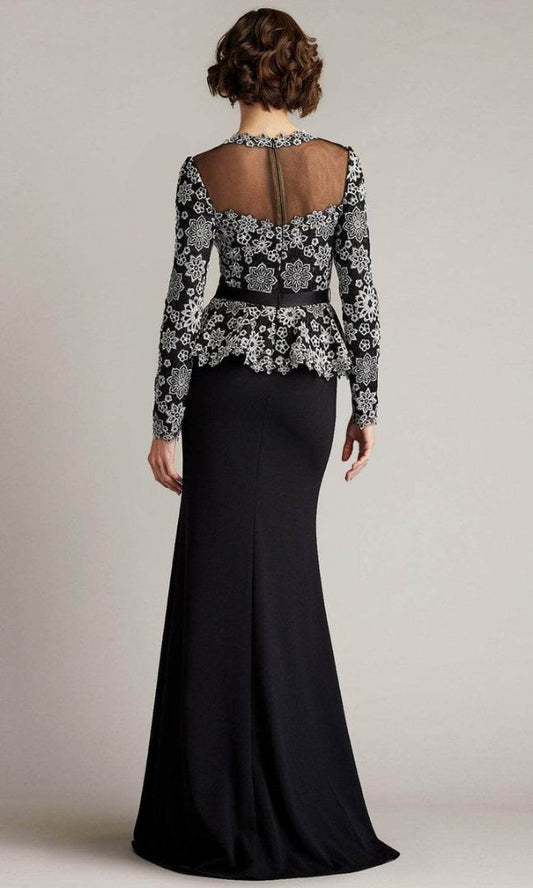 Tadashi Shoji Black/White Lace Evening Gown BNWT (8)