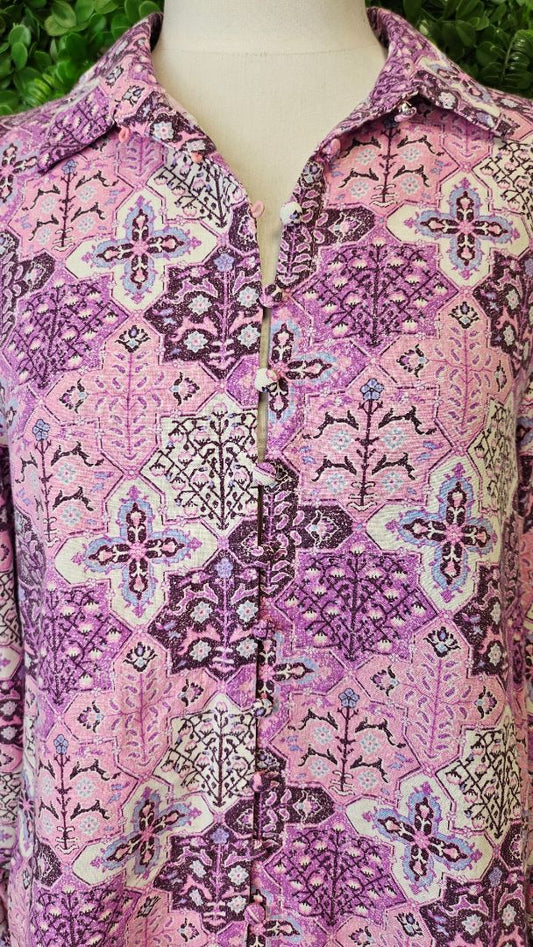 Sportsgirl Print Linen Blend Shirt (6-8)