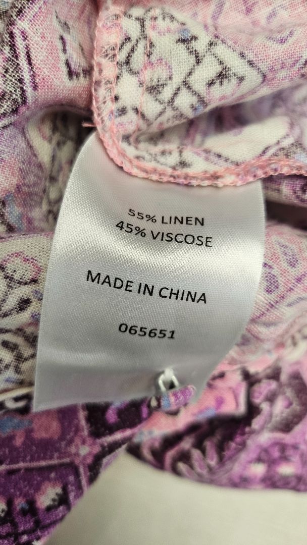Sportsgirl Print Linen Blend Shirt (6-8)