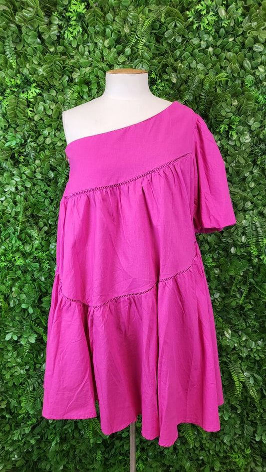 Ebby and I Fushia Off Shoulder Dress (10)