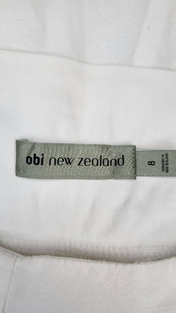 Obi White Linen Blend Pant (8-10)