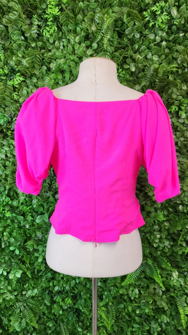 Augustine Fluro Pink Ruched Top (10)