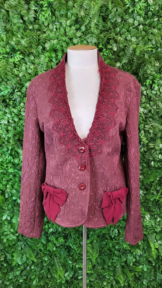 Annah Stretton Burgundy Textured Blazer (14)