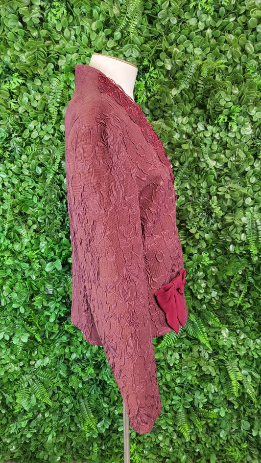 Annah Stretton Burgundy Textured Blazer (14)