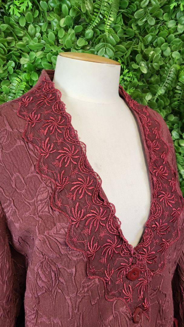 Annah Stretton Burgundy Textured Blazer (14)