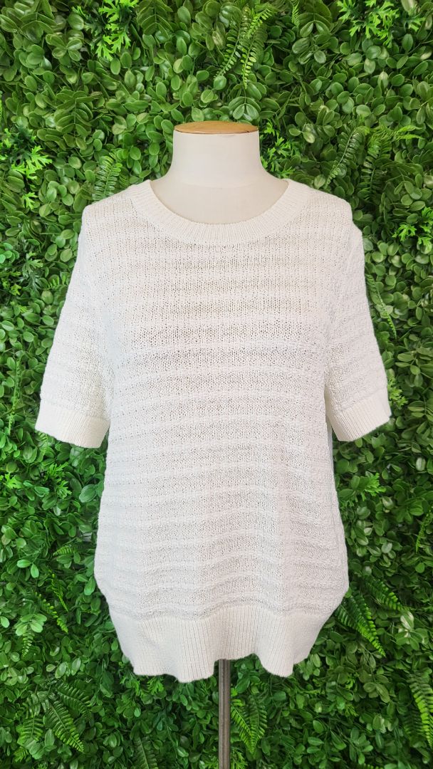 Sportscraft Cream Linen Blend Knit Tee (14)