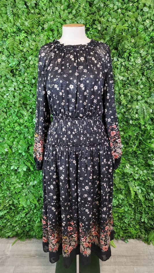 Halo & Hazard Black Shirred Waist Dress (10)