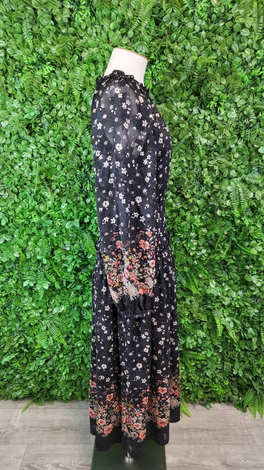 Halo & Hazard Black Shirred Waist Dress (10)
