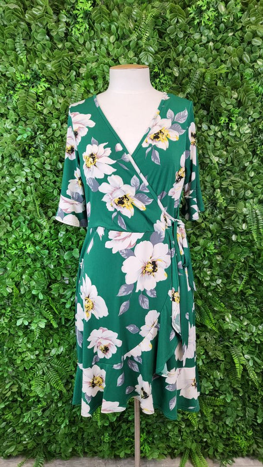 Halo & Hazard Green Wrap Dress (14)