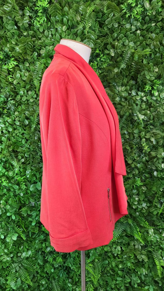 Jacqui.E Orange Waterfall Blazer (12)