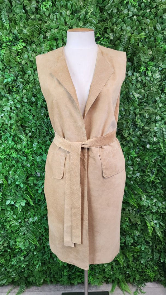 Country Road Tan Suede Longline Vest (14)