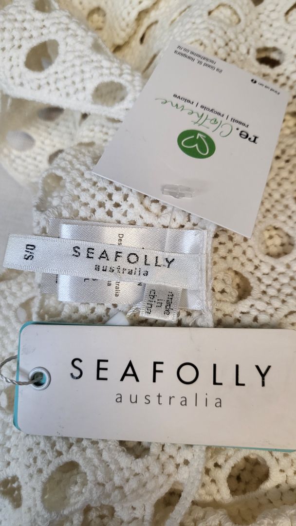 Seafolly Cream Crochet Kaftan BNWT OSFM