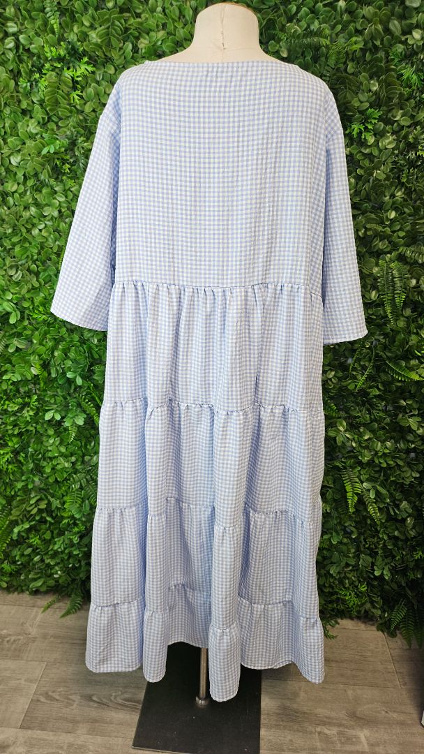 PQ Collection Blue Gingham Dress (14-16)