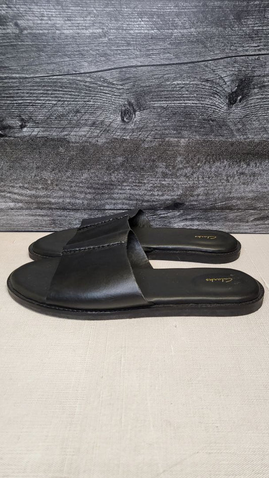 Clarks Black Leather Slide (39)