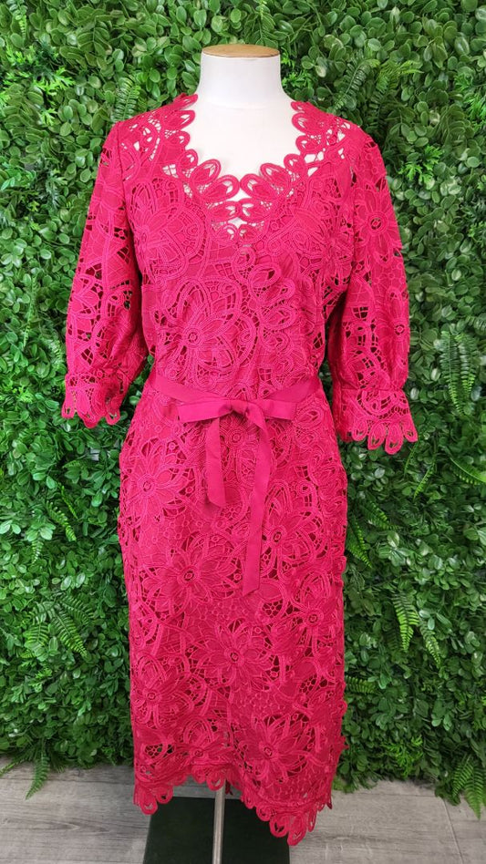 Moss & Spy Crimson Lace Dress (12)